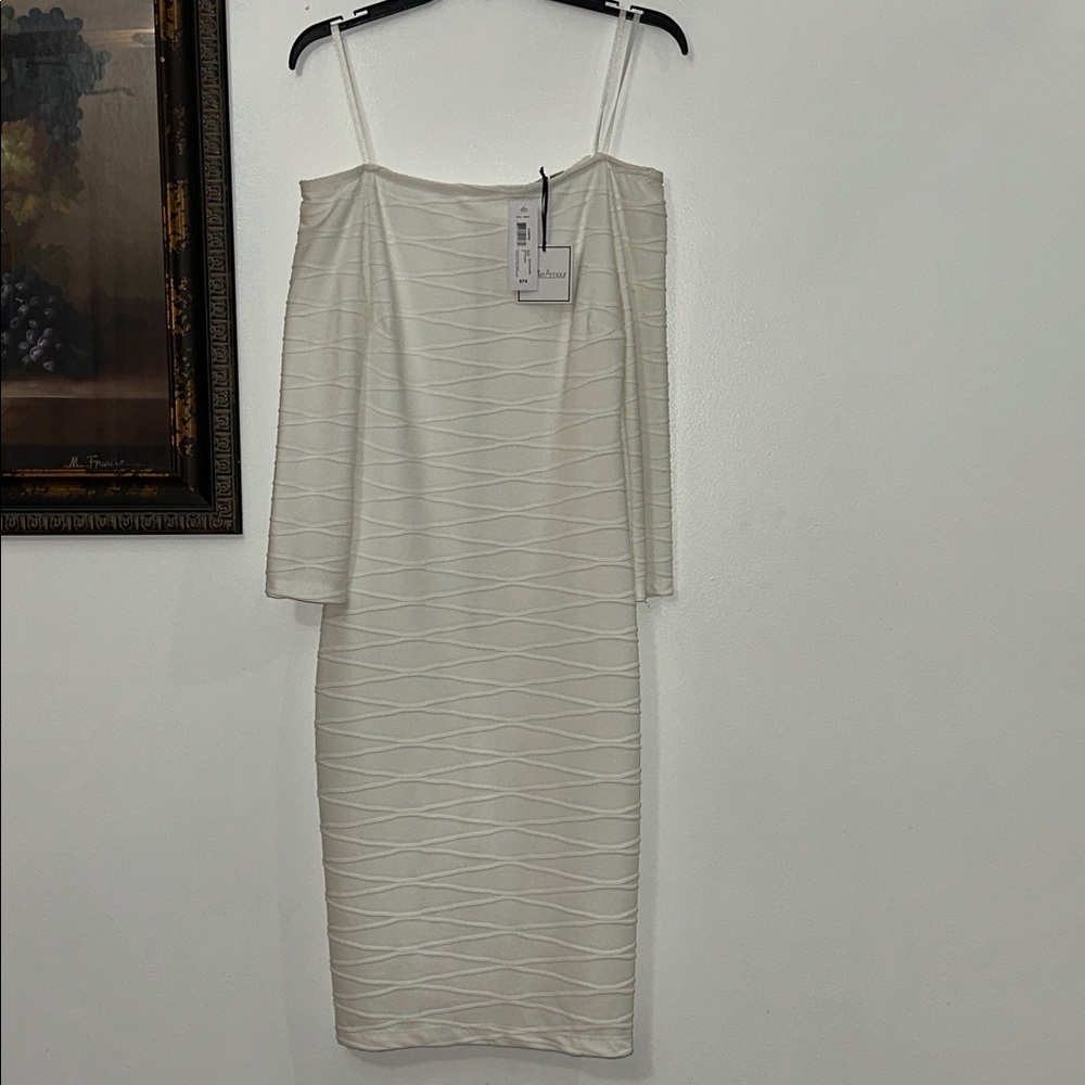 Premier Amour Elegant Cream Textured Dress